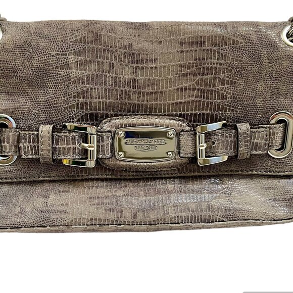 Michael Kors Vintage- Soft Suede Like - Snake / Animal Print Bag- Gray- EC - Picture 3 of 13